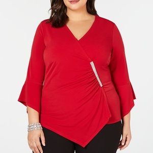 JM Collection Plus Size Embellished Wrap NWT